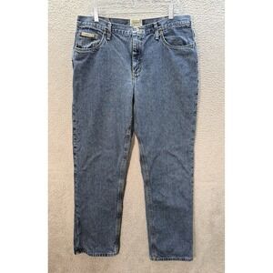 CE Schmidt Jeans Womens 16x34 Blue Relaxed Flannel Lined Workwear Chore Barn